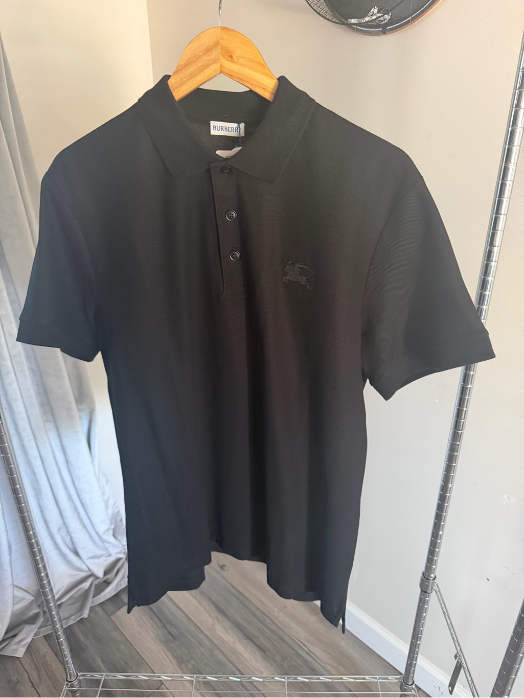Burberry Black Short-Sleeve Polo Shirt